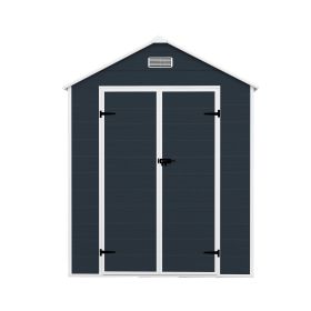 Campcraft 6*6ft resin storage shed, high quality pp material, strong structure, waterproof, rust and UV proof, large storage space
